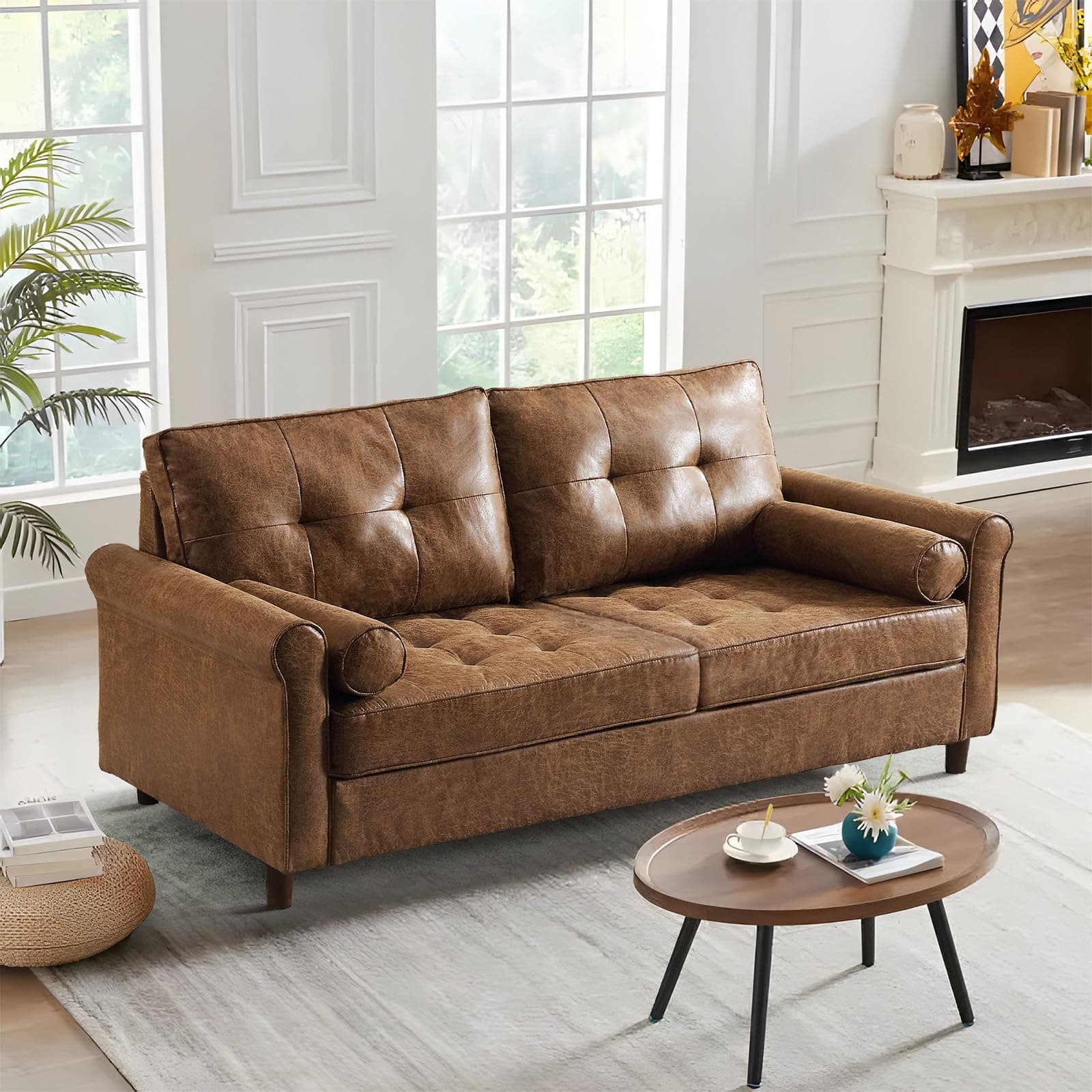 Small Mid-Century Modern Loveseat Sofa for Small Spaces