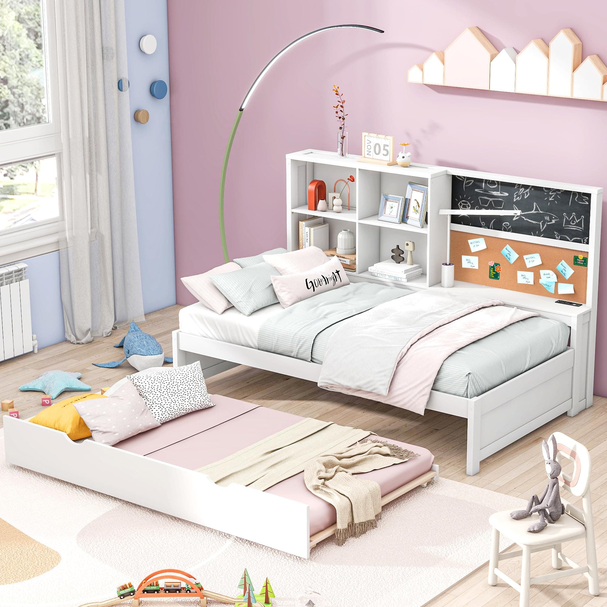 Merax Blackboard Twin Daybed with Storage and USB Ports