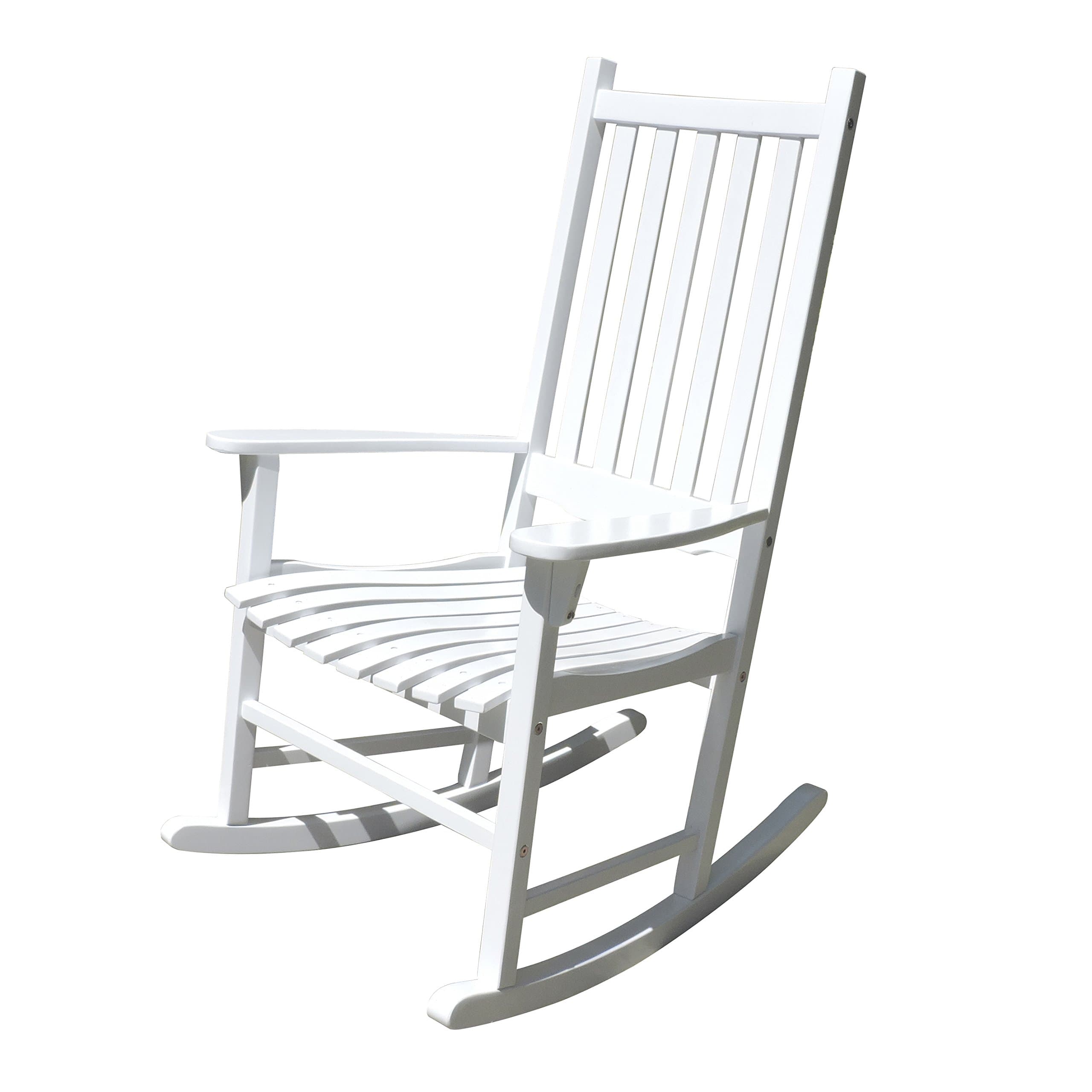 Acacia Wood White Porch Rocker/Rocking Chair