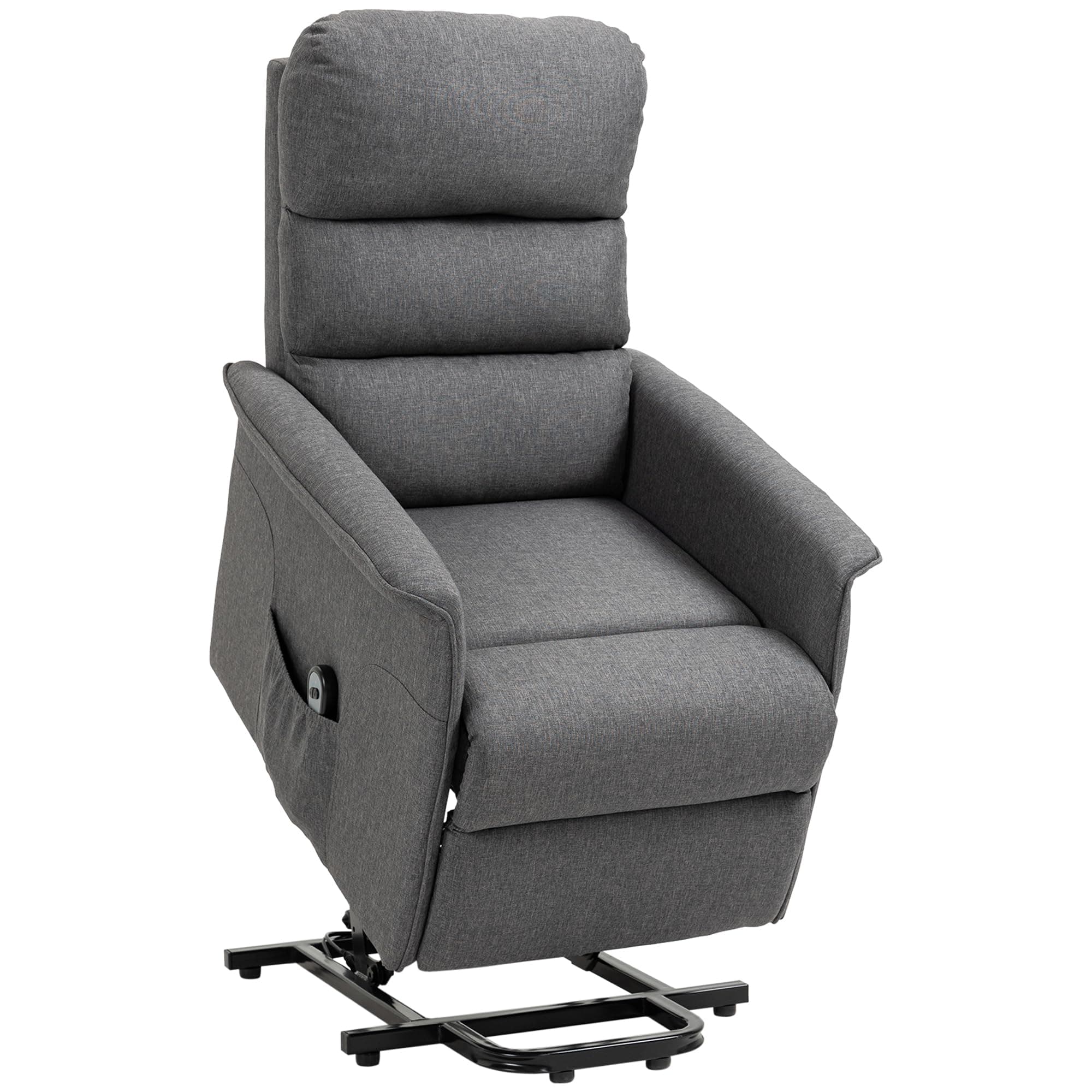 HOMCOM Gray Fabric Power Lift Recliner for Elderly & Adults