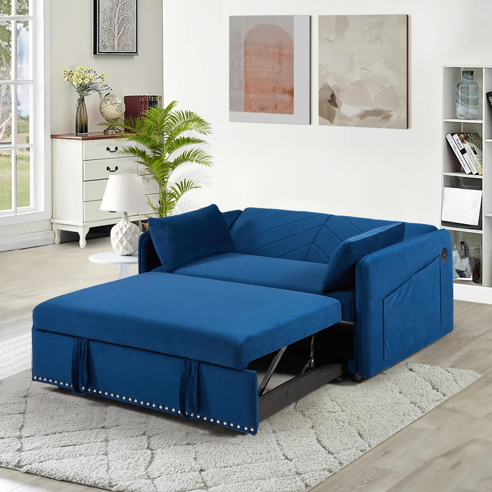 JEEOHEY 3 in 1 Convertible Sleeper Sofa Bed