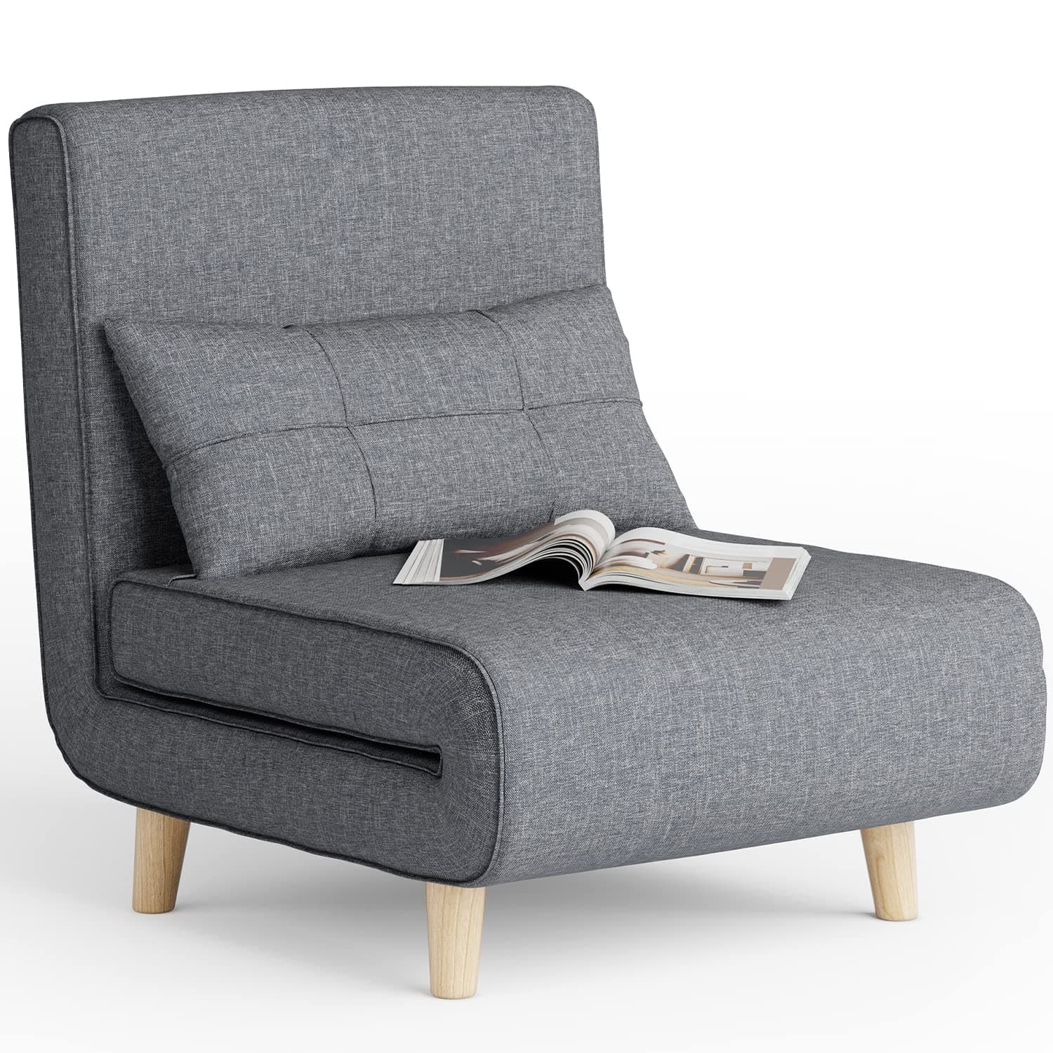 Aiho Dark Grey 3-in-1 Sleeper Chair Bed, Convertible Sofa