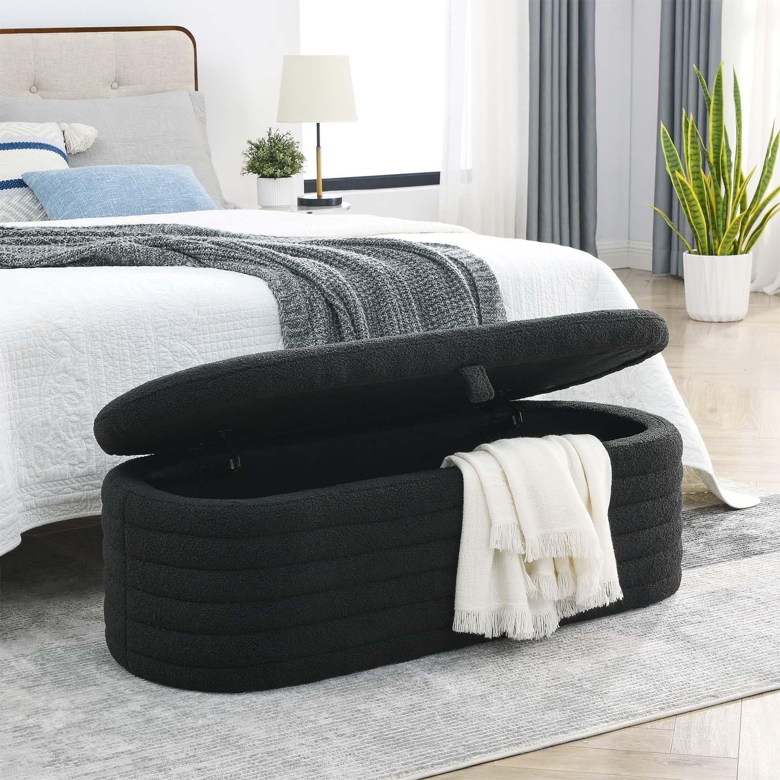 Modern Tufted Ottoman Storage Bench with Large Space