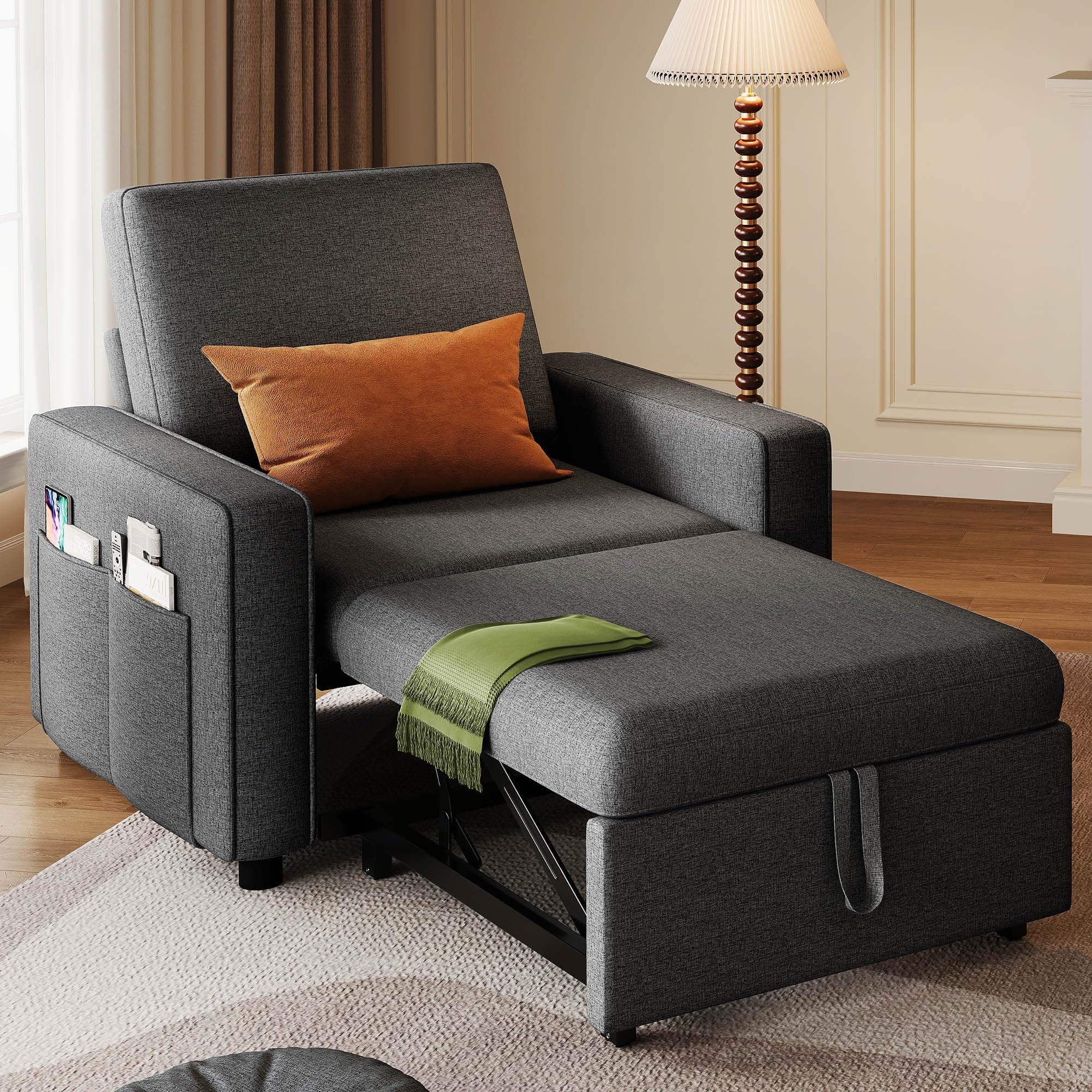 YITAHOME 3-in-1 Convertible Sofa Chair Bed, Grey